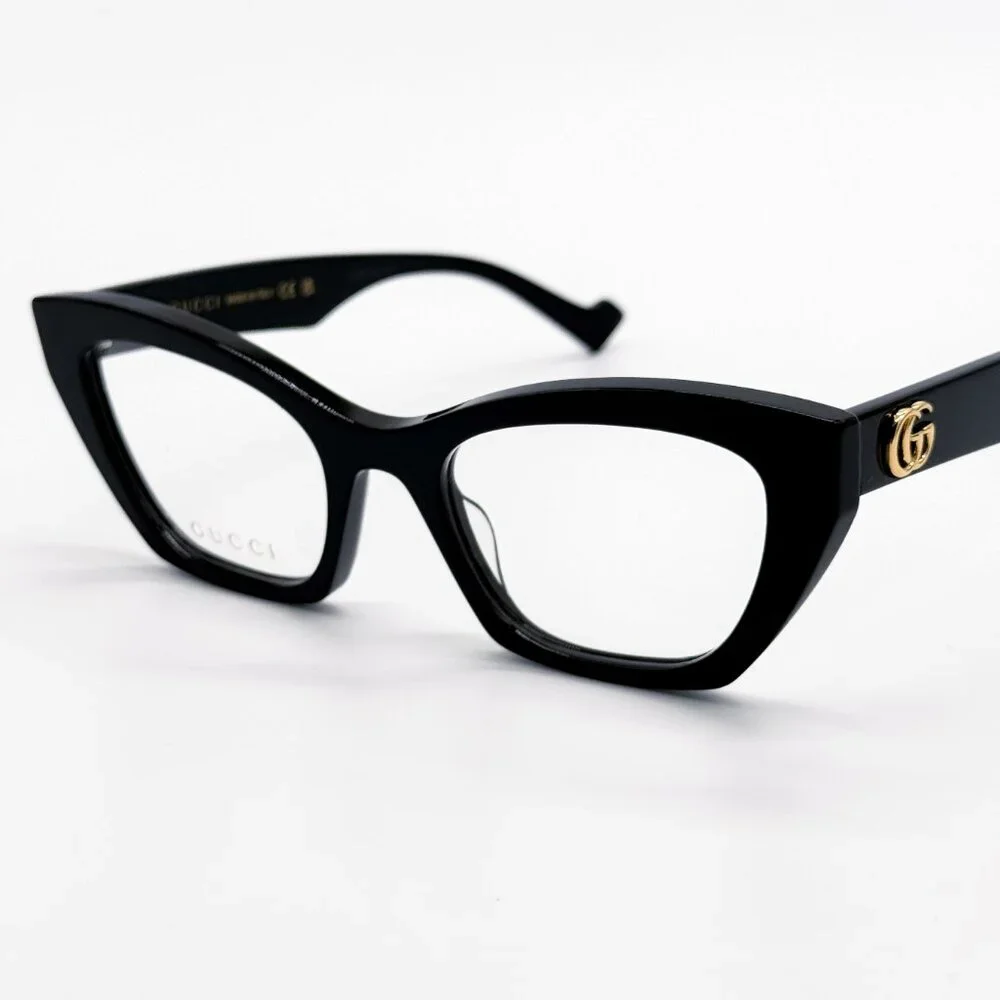 NEW GUCCI GG1334O 001 EYEGLASSES WOMEN BLACK CAT EYE EYEWEAR GUCCI